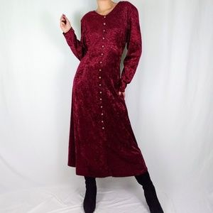 90’s crushed velvet midi dress